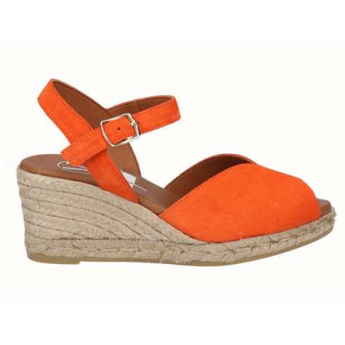 viguera Sandalia Cuña Media Yute Naranja Ofertas especiales
