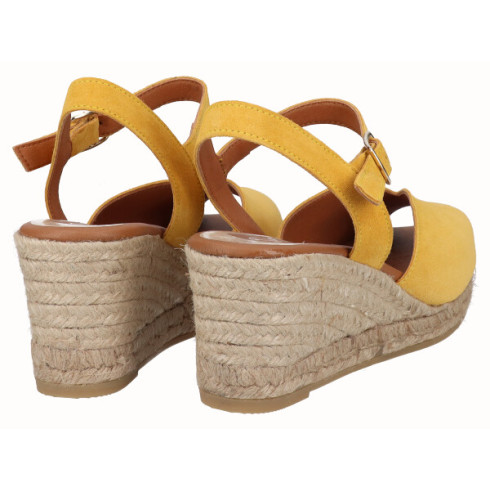 viguera Sandalia Cuña Media Yute Amarillo Grandes ahorros