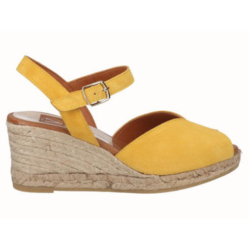 viguera Sandalia Cuña Media Yute Amarillo Grandes ahorros