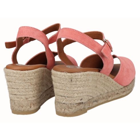 viguera Sandalia Cuña Media Yute Rosa Precio ultrabajo
