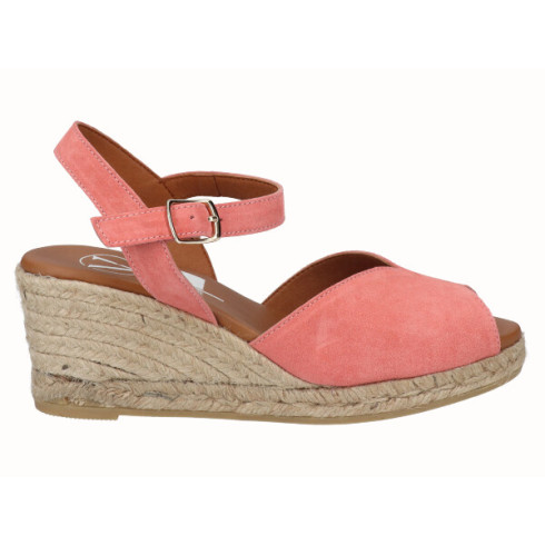 viguera Sandalia Cuña Media Yute Rosa Precio ultrabajo