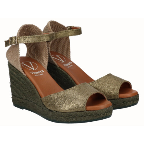 viguera Sandalia Yute Cuña Alta Kaki Ventas relámpago