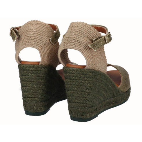 viguera Sandalia Yute Cuña Alta Kaki Ventas relámpago