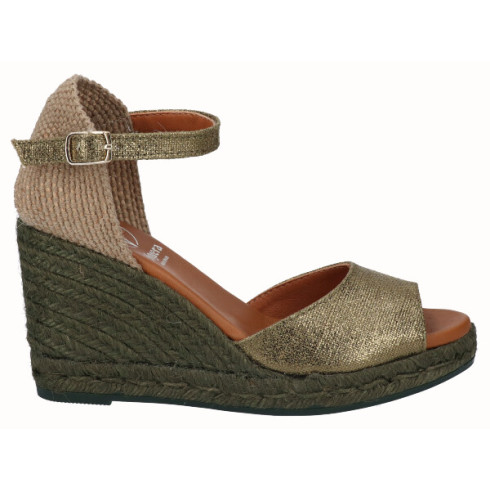 viguera Sandalia Yute Cuña Alta Kaki Ventas relámpago