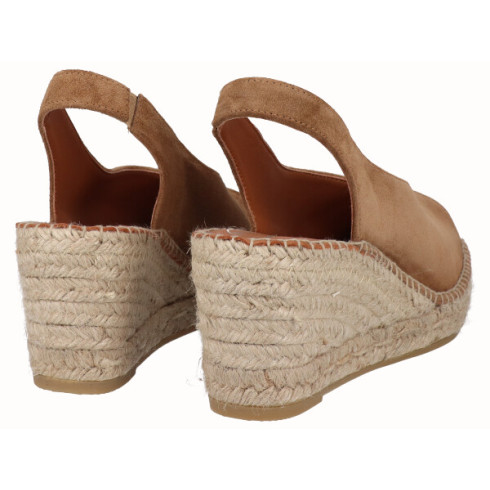 viguera Alpargata Peep Toes Cuña Media Cuero Rebajas top