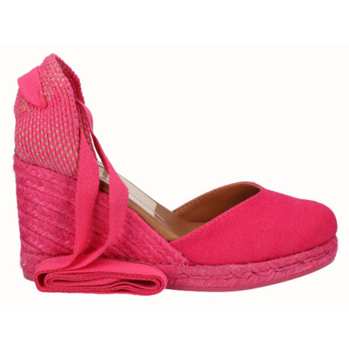 viguera Alpargata Cuña Alta Yute Fuxia Cintas Precio de fábrica