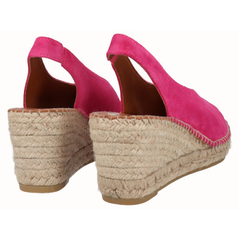 viguera Alpargata Peep Toes Cuña Media Fuxia Solo queda un día