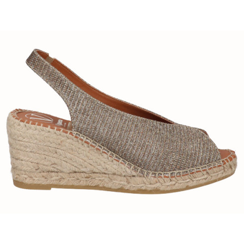viguera Alpargata Peep Toes Cuña Media Bronce Grandes descuentos