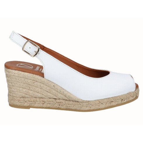 viguera Alpargata Peep Toes Cuña Media Blanco Última moda