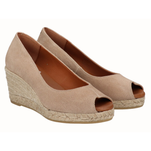 viguera Alpargata Peep Toes Cuña Media Yute Beig 2025