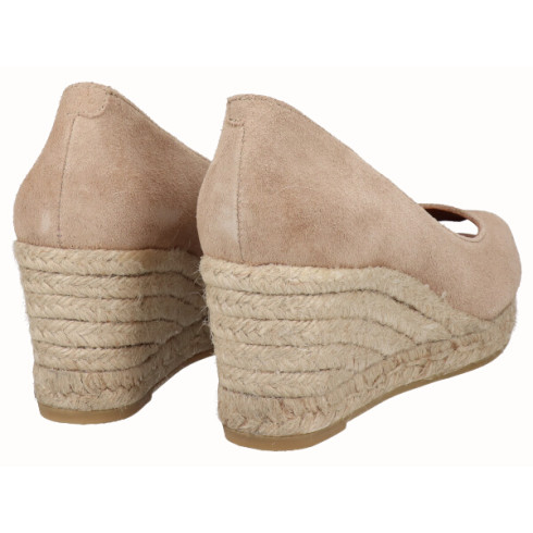 viguera Alpargata Peep Toes Cuña Media Yute Beig 2025
