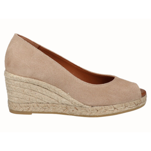 viguera Alpargata Peep Toes Cuña Media Yute Beig 2025