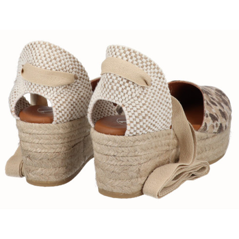 viguera Alpargata Plataforma Yute Animal Print Beig Cintas Outlet