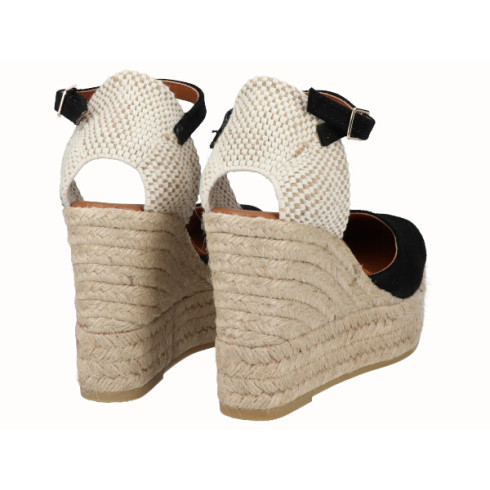 viguera Alpargata Valenciana Cuña Alta Yute Negro Outlet online