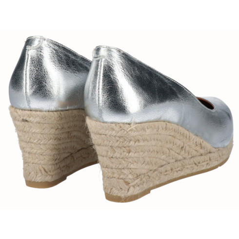 viguera Alpargata Cuña Media Yute Plata Rebajas baratas