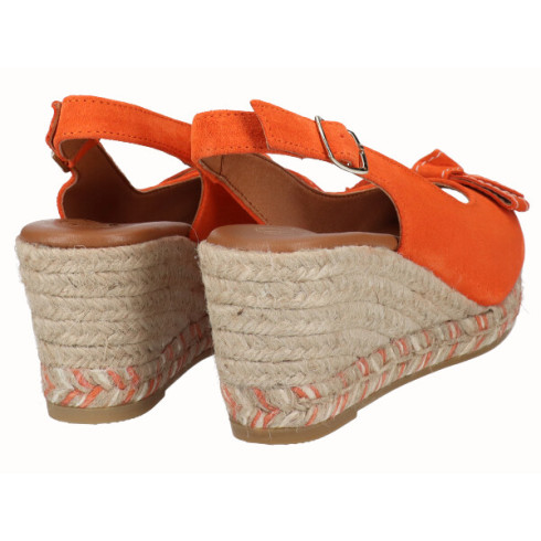 viguera Alpargata Peep Toes Cuña Media Naranja Ventas relámpago