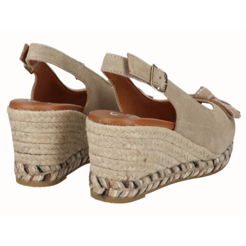 viguera Alpargata Peep Toes Cuña Media Beig Tienda