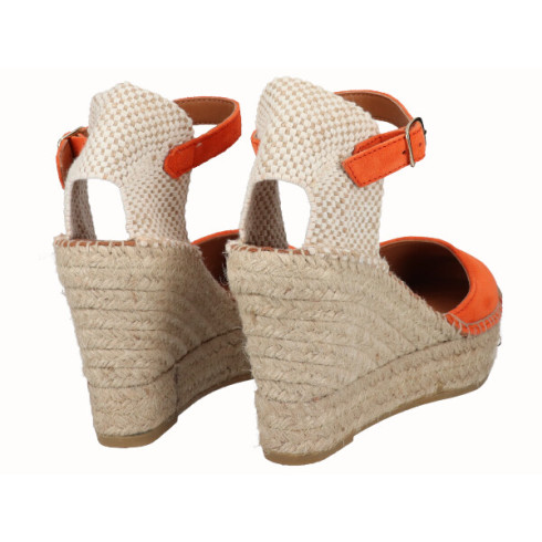 viguera Alpargata Valenciana Cuña Alta Yute Naranja Rebajas online