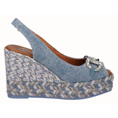viguera Alpargata Peep Toes Cuña Alta Yute Vaquero Envío gratis