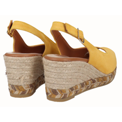 viguera Alpargata Peep Toes Cuña Media Amarillo ÚLTIMAS EDICIONES