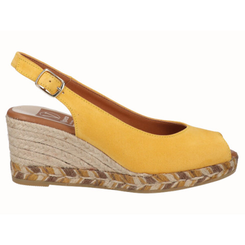 viguera Alpargata Peep Toes Cuña Media Amarillo ÚLTIMAS EDICIONES