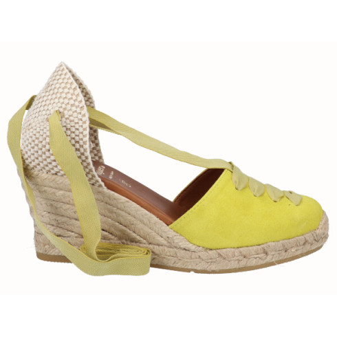 viguera Alpargata Cuña Media Yute Cintas Amarillo Promoción trimestral