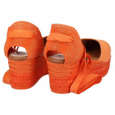 viguera Alpargata Plataforma Yute Naranja Cintas Tienda de fábrica