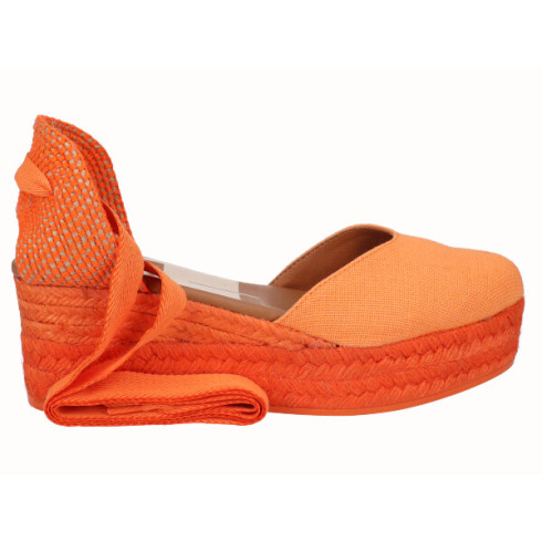 viguera Alpargata Plataforma Yute Naranja Cintas Tienda de fábrica