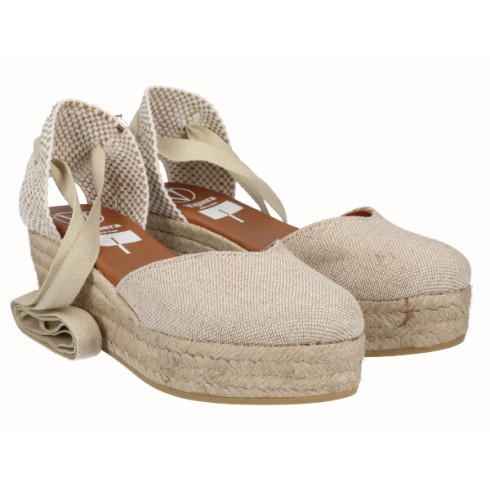 viguera Alpargata Plataforma Yute Natural Cintas En oferta