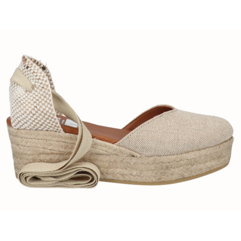 viguera Alpargata Plataforma Yute Natural Cintas En oferta