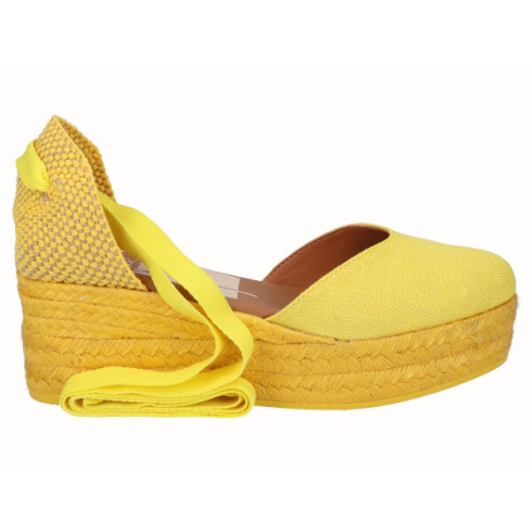 viguera Alpargata Plataforma Yute Amarillo Cintas Descuentos del mes