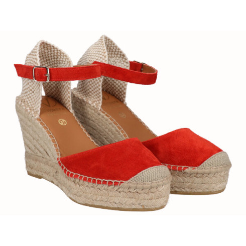 viguera Alpargata Valenciana Cuña Alta Yute Rojo Oferta exclusiva