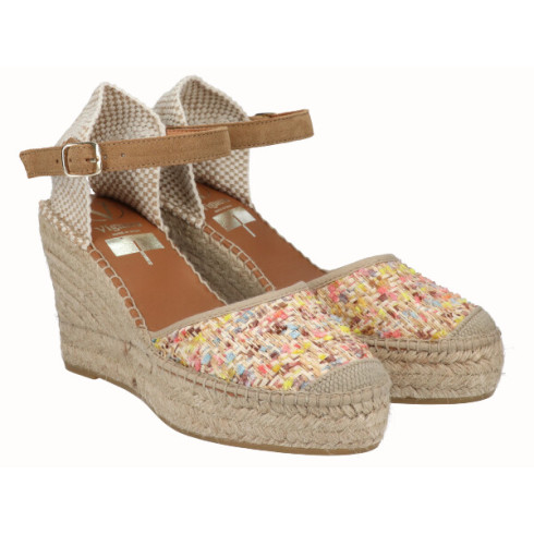 viguera Alpargata Valenciana Cuña Alta Yute Multicolor Outlet