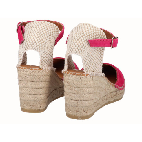 viguera Alpargata Valenciana Cuña Media Yute Fuxia Rebajas