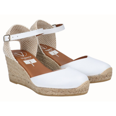 viguera Alpargata Valenciana Cuña Media Yute Blanco Tienda