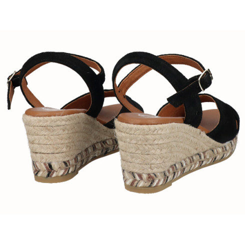 viguera Sandalia Cuña Media Yute Negro Rebajas online