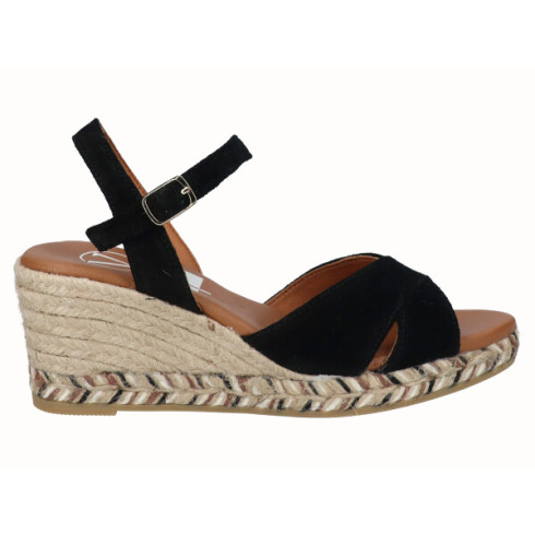 viguera Sandalia Cuña Media Yute Negro Rebajas online