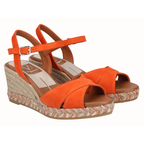 viguera Sandalia Cuña Media Yute Naranja Rebajas top