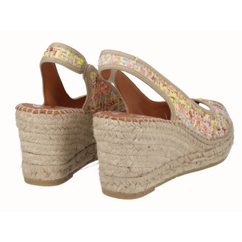 viguera Alpargata Peep Toes Cuña Media Yute Multi Devoluciones gratuitas