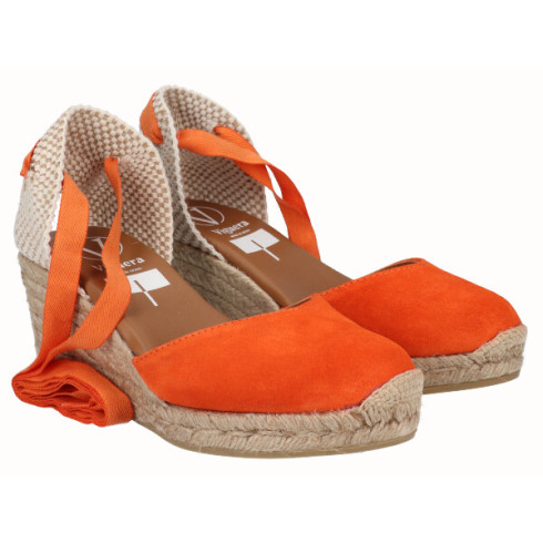 viguera Alpargata Cuña Media Yute Cintas Naranja Ofertas