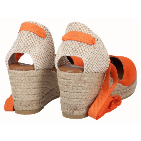 viguera Alpargata Cuña Media Yute Cintas Naranja Ofertas