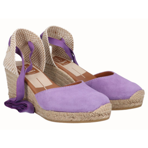 viguera Alpargata Cuña Media Yute Cintas Lila Rebajas de fábrica