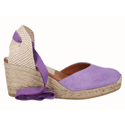 viguera Alpargata Cuña Media Yute Cintas Lila Rebajas de fábrica