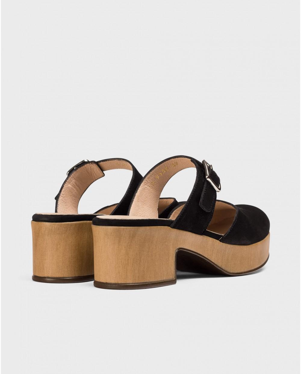 wonders Zuecos OFELIA Negros Outlet online