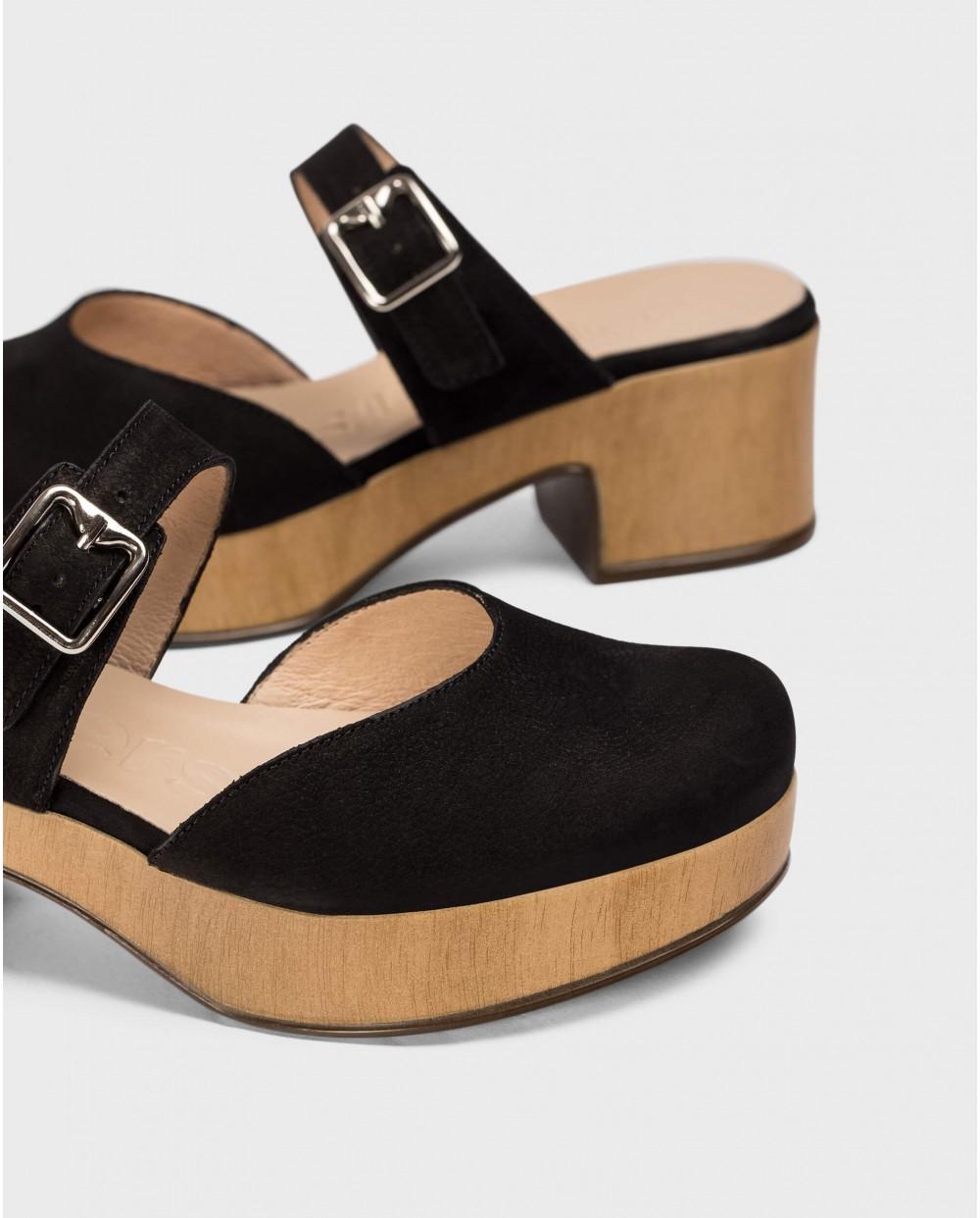 wonders Zuecos OFELIA Negros Outlet online