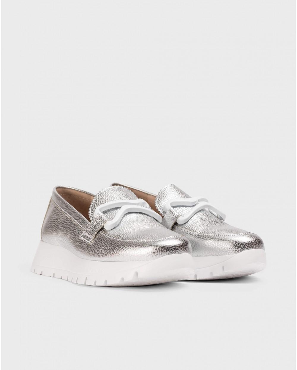 wonders Mocasines AURA Plata Tienda de fábrica
