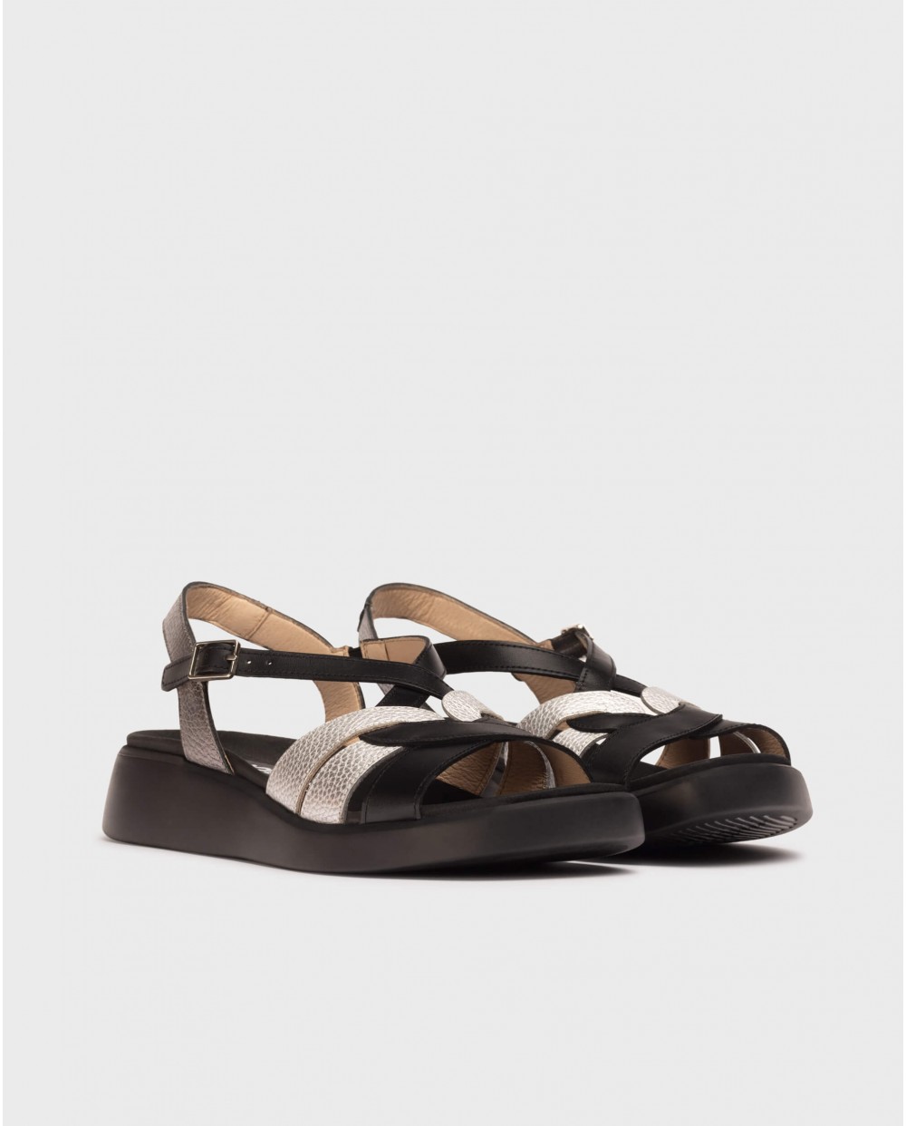 wonders Sandalias PATERNA Negras Rebajas de fin de temporada