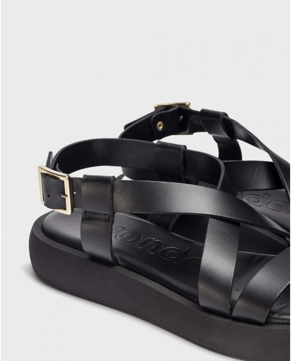 wonders Sandalias AUSTRA Negras Precio ultrabajo