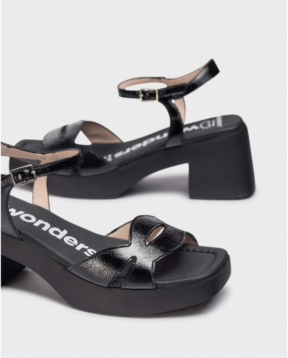 wonders Sandalias HURA Negras Mejor oferta