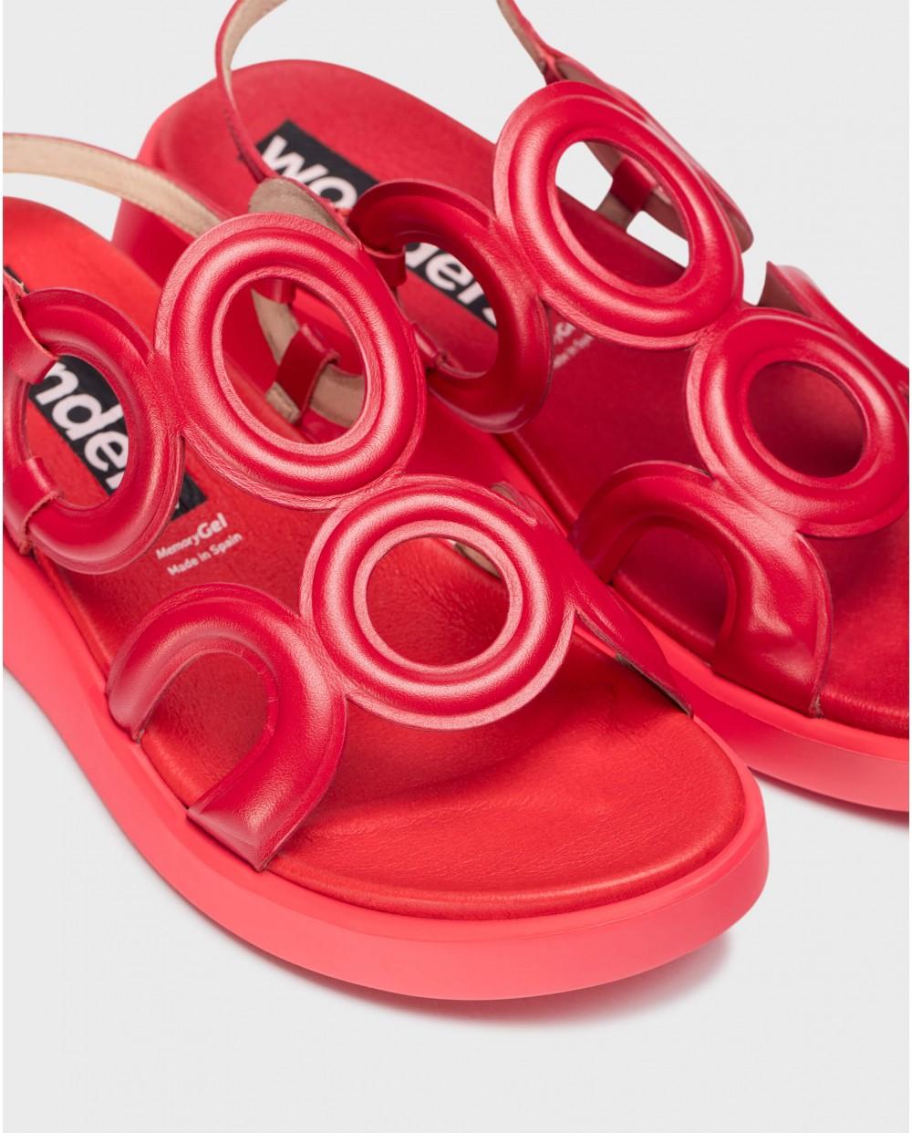 wonders Sandalias TOLEDO Rojos Ofertas especiales